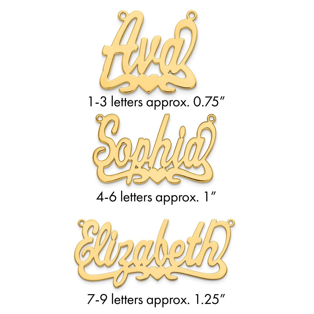 10k Yellow Gold Heart Name Plate