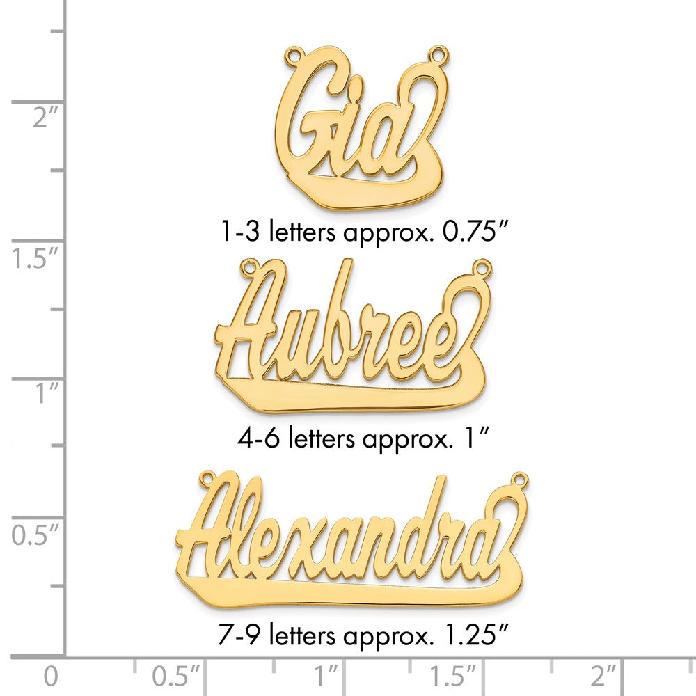 10k Yellow Gold Underlined Name Plate