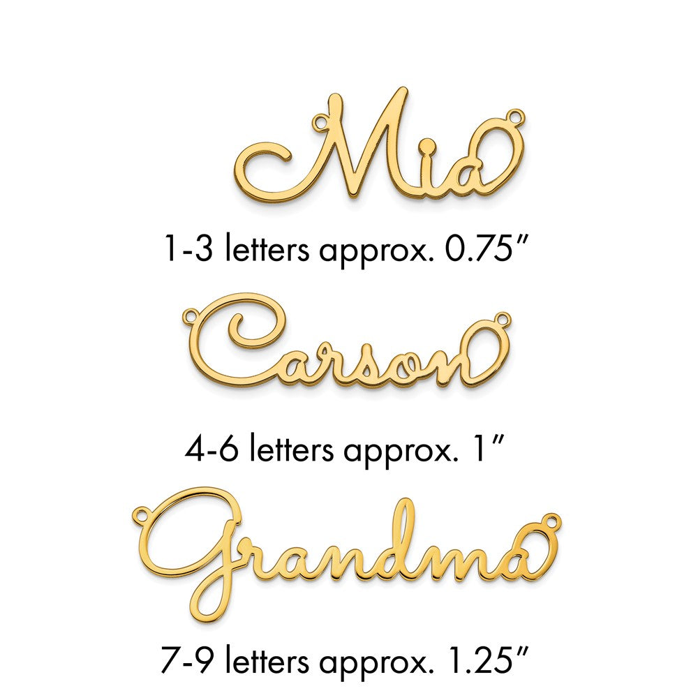 10k Yellow Gold Polished Sacramento Font Name Plate