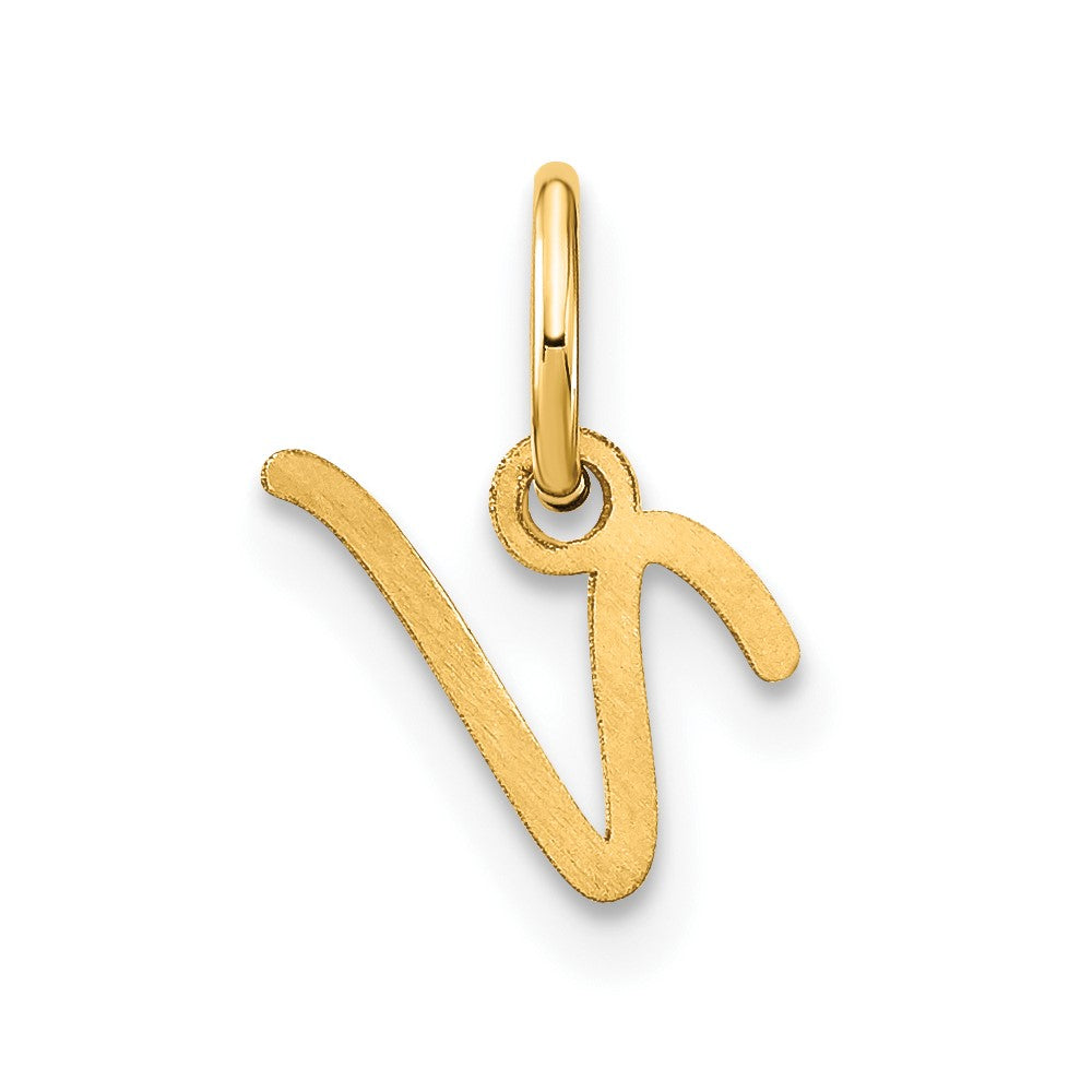 10KY Upper case Letter V Initial Charm
