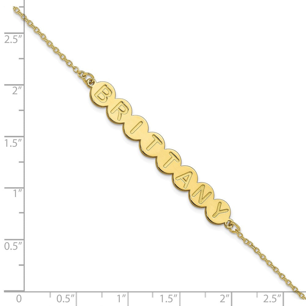 10k Yellow Gold 8 Letter Bubble Bracelet