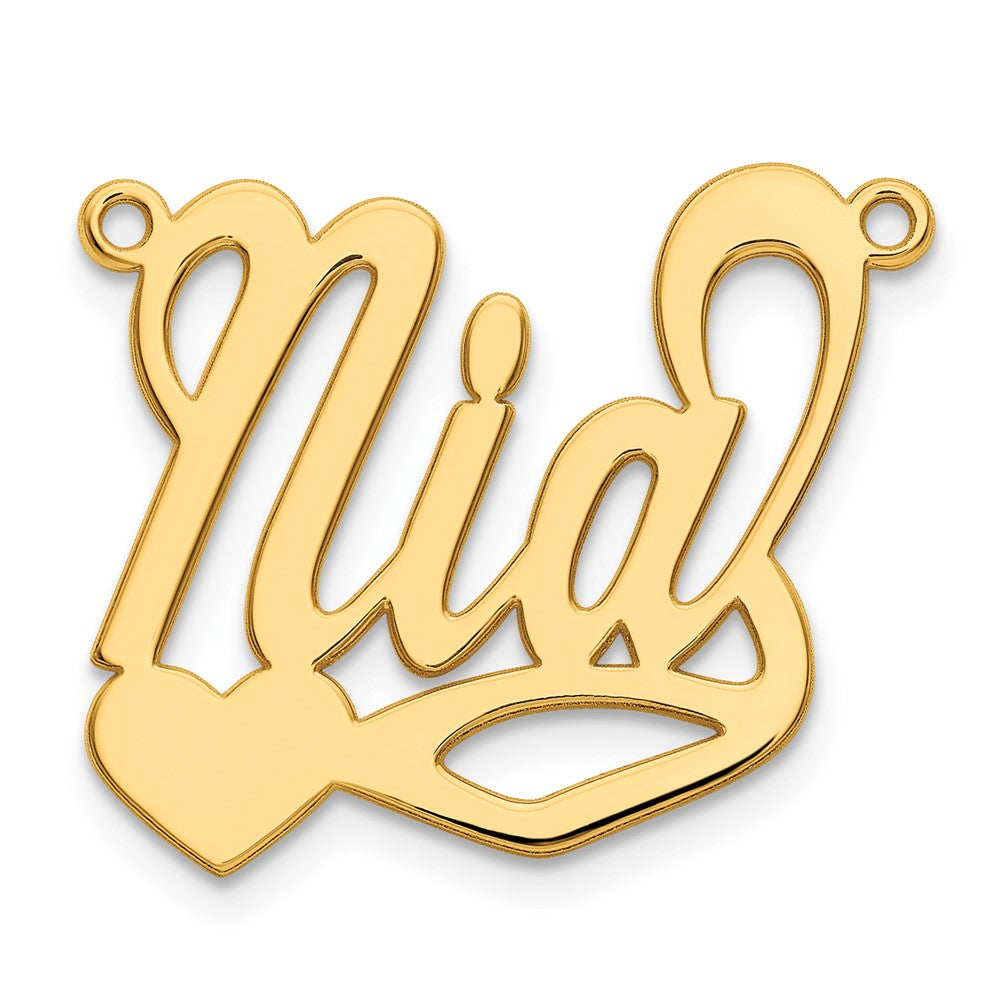 10k Yellow Gold Polished Heart Name Plate