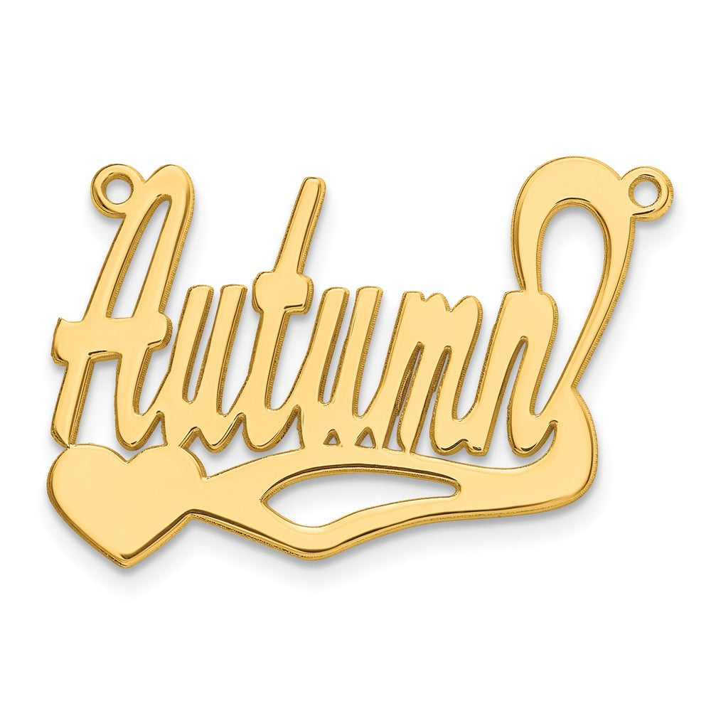 10k Yellow Gold Polished Heart Name Plate