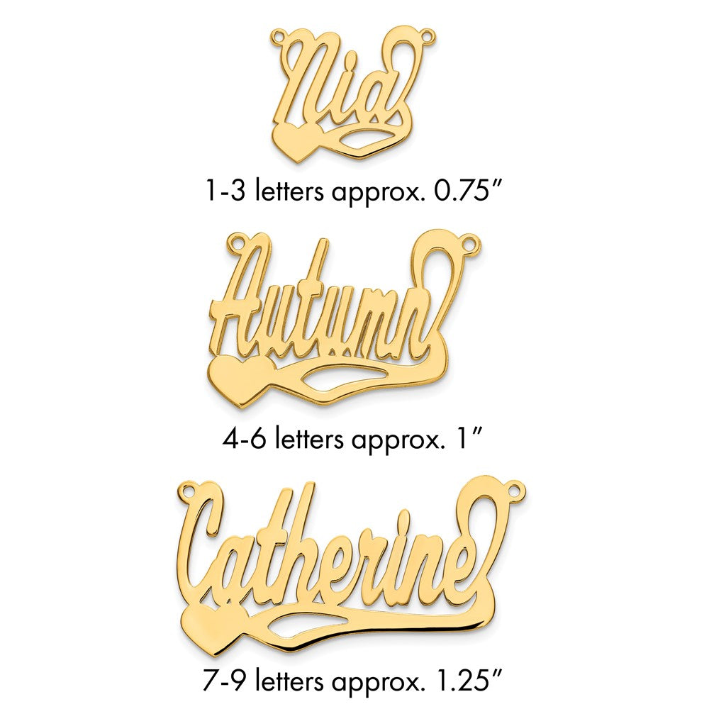 10k Yellow Gold Polished Heart Name Plate