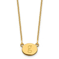 10k Yellow Gold Oval Initial Necklace