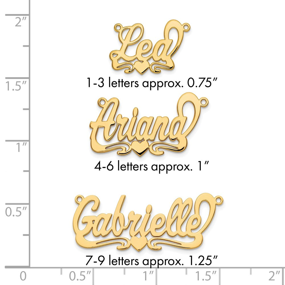 10k Yellow Gold Polished Heart Name Plate