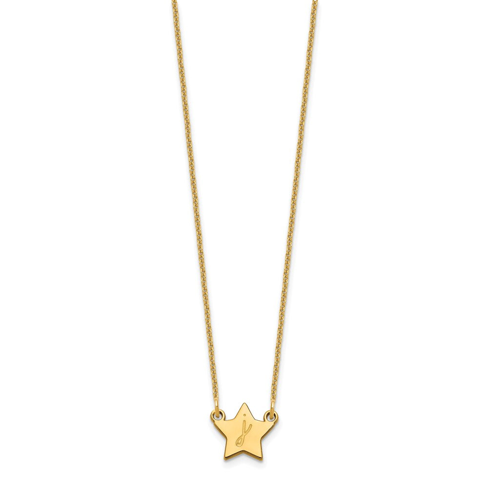 10k Yellow Gold Initial Star Necklace