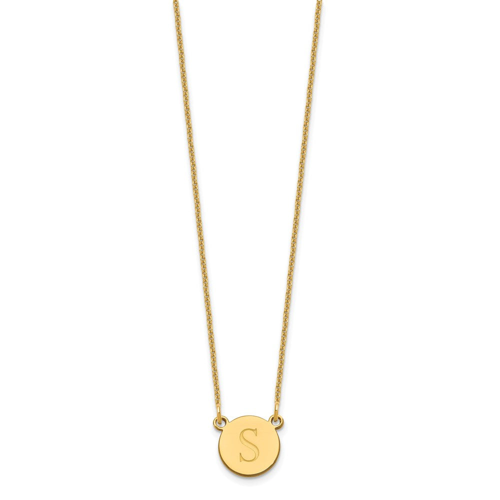 10k Yellow Gold Round Initial Necklace