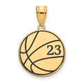 10k Yellow Gold Personalized Basketball Epoxy Pendant