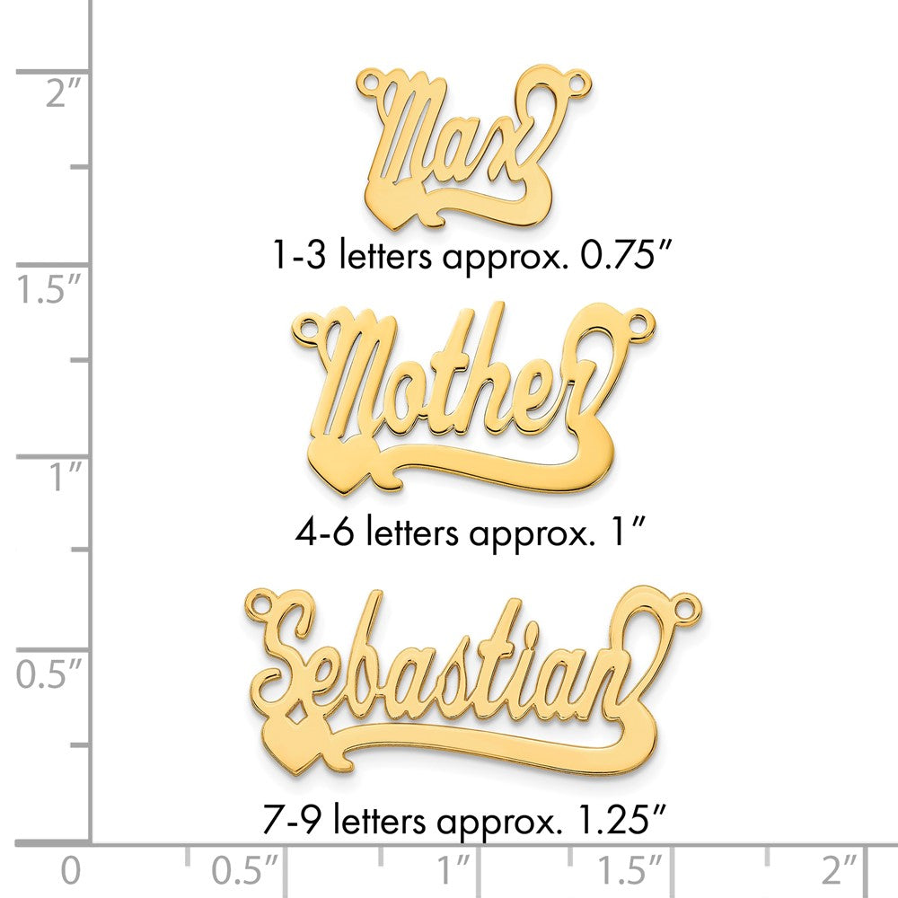 10k Yellow Gold Polished Heart Name Plate