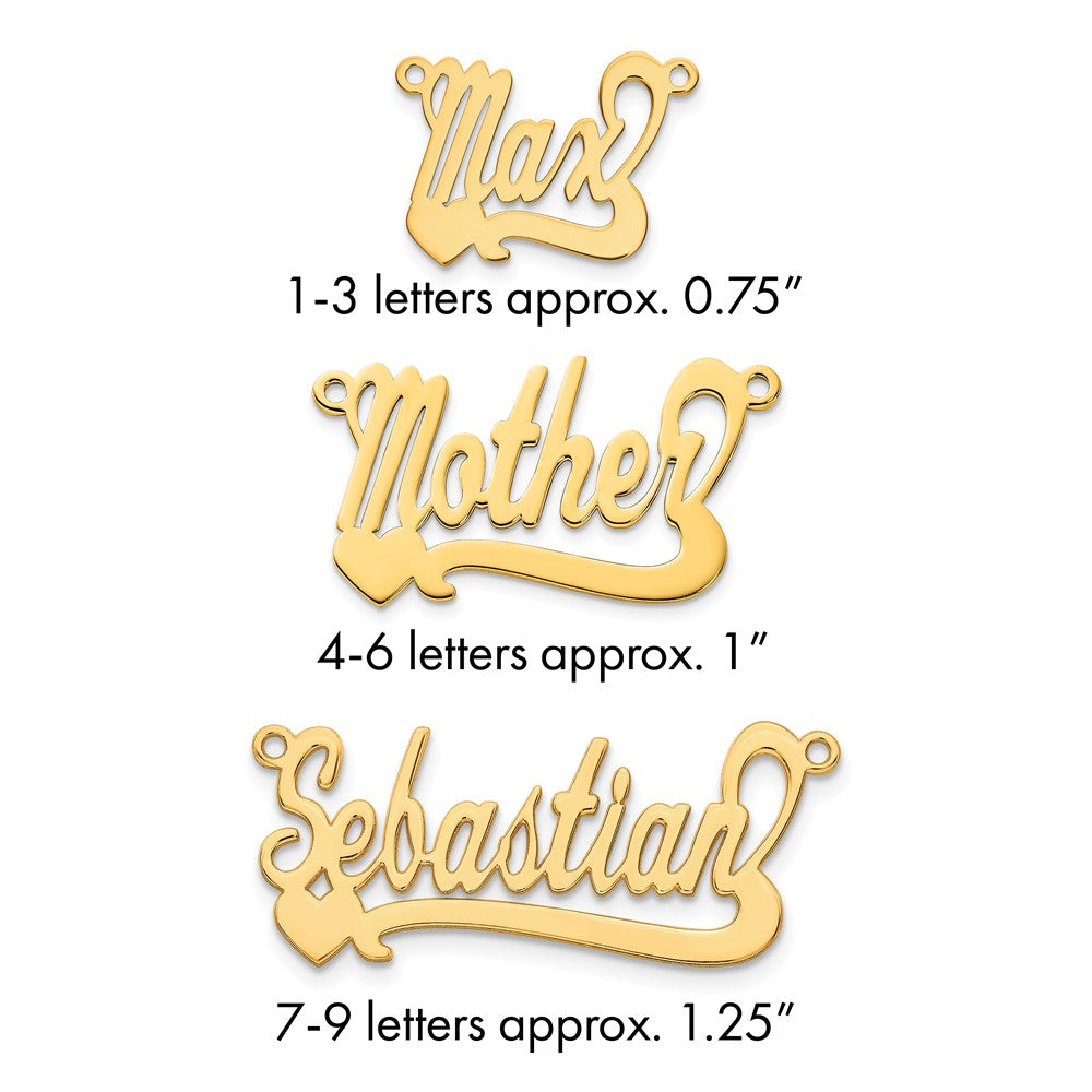 10k Yellow Gold Polished Heart Name Plate