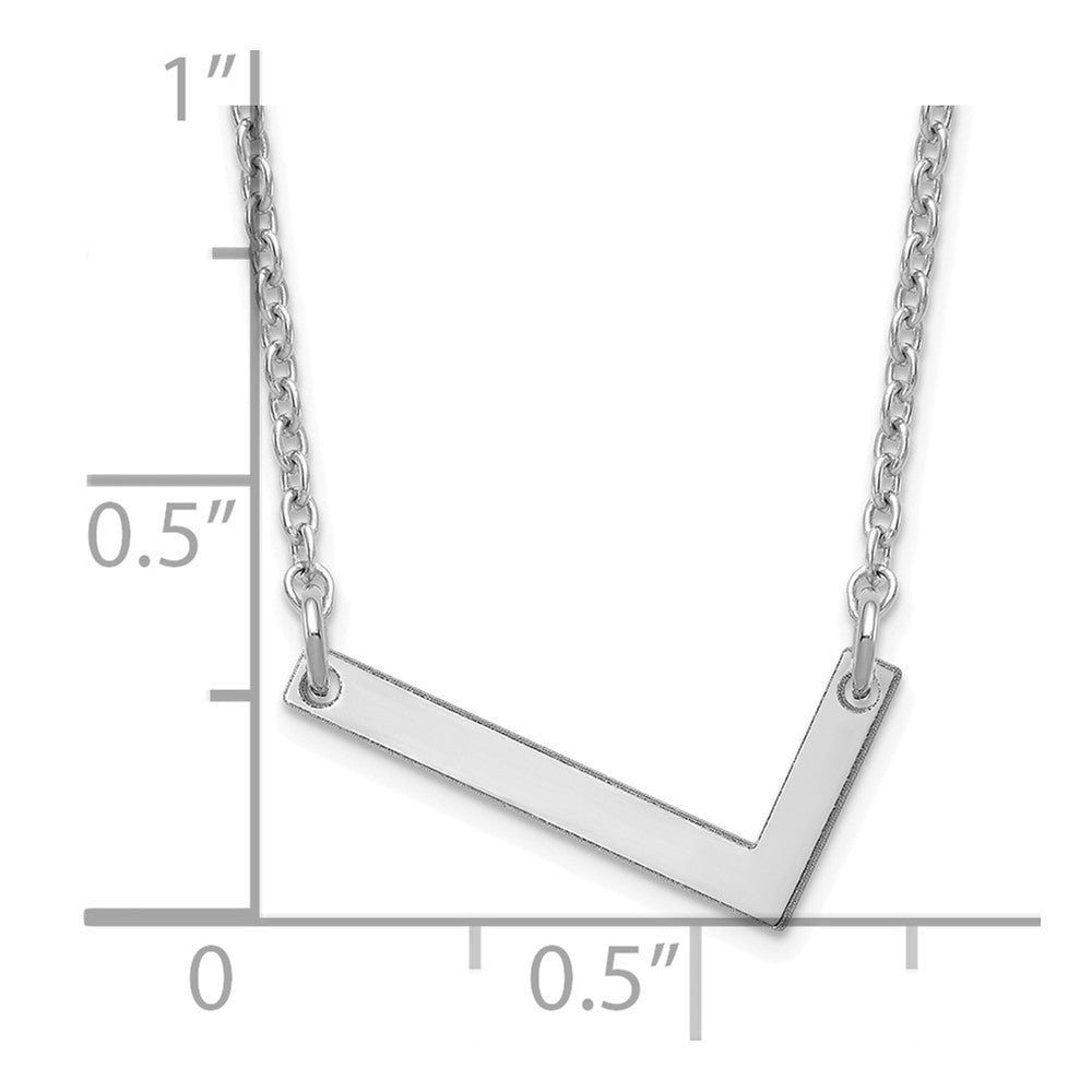 10K White Gold Polished Small Letter L Necklace