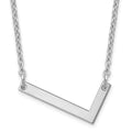 10K White Gold Polished Small Letter L Necklace
