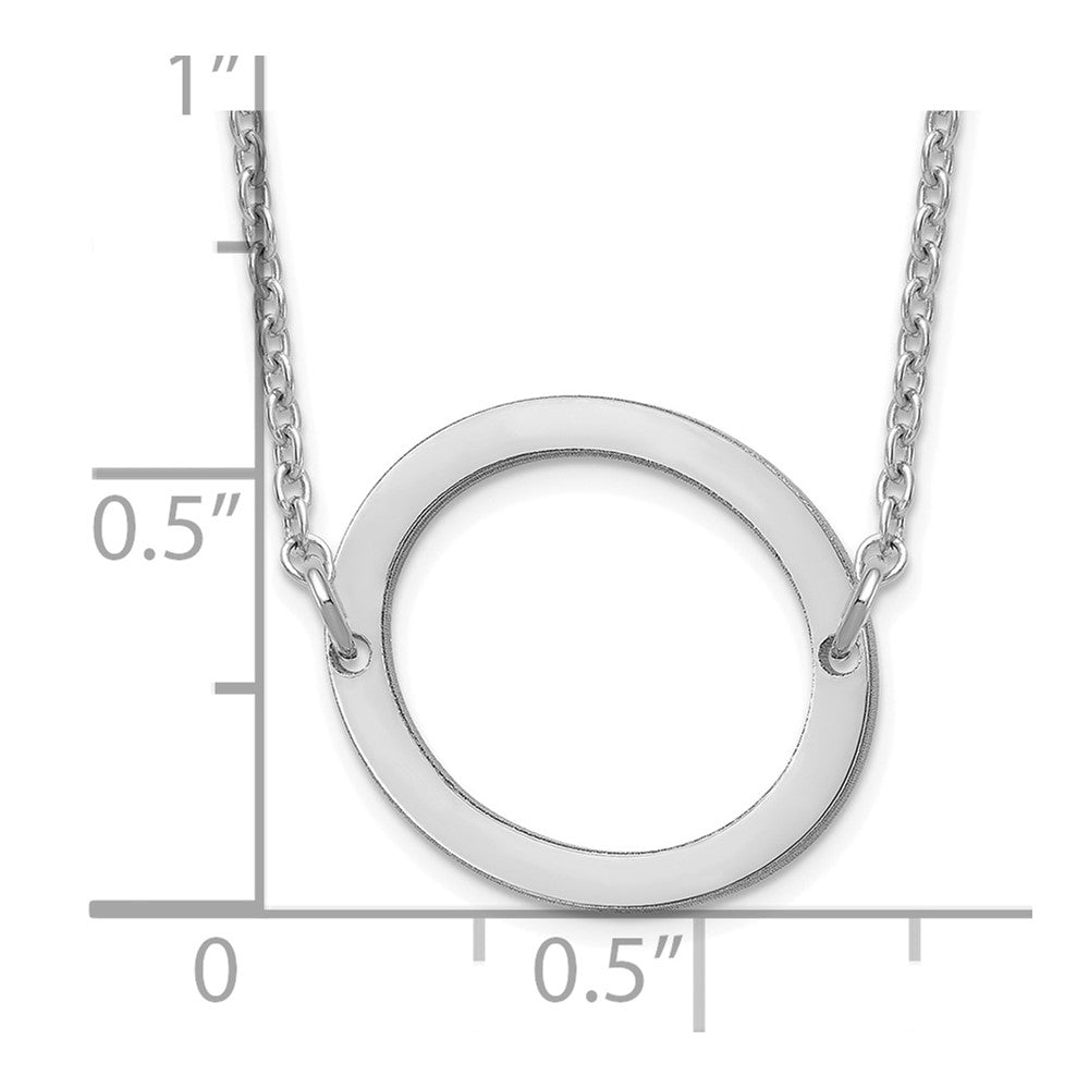 10K White Gold Polished Small Letter O Necklace