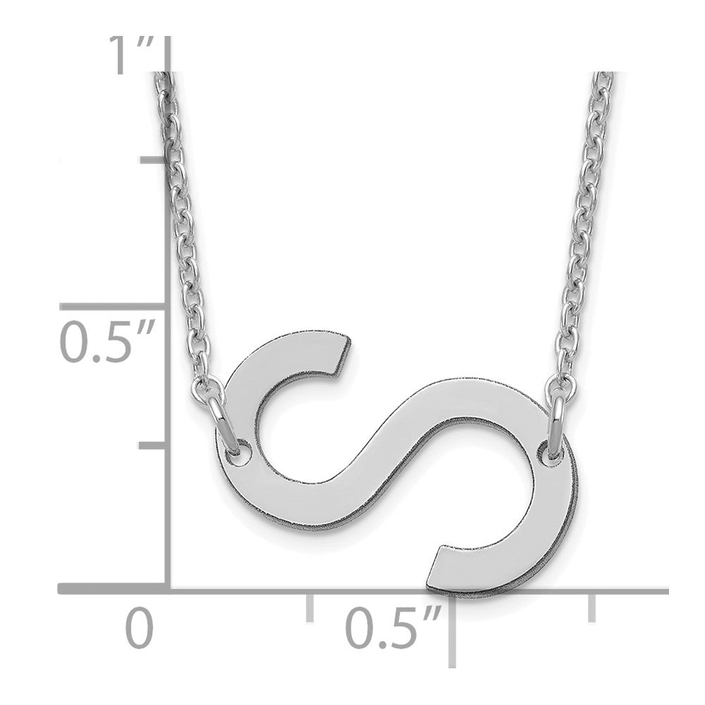 10K White Gold Polished Small Letter S Necklace