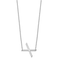 10K White Gold Polished Small Letter X Necklace