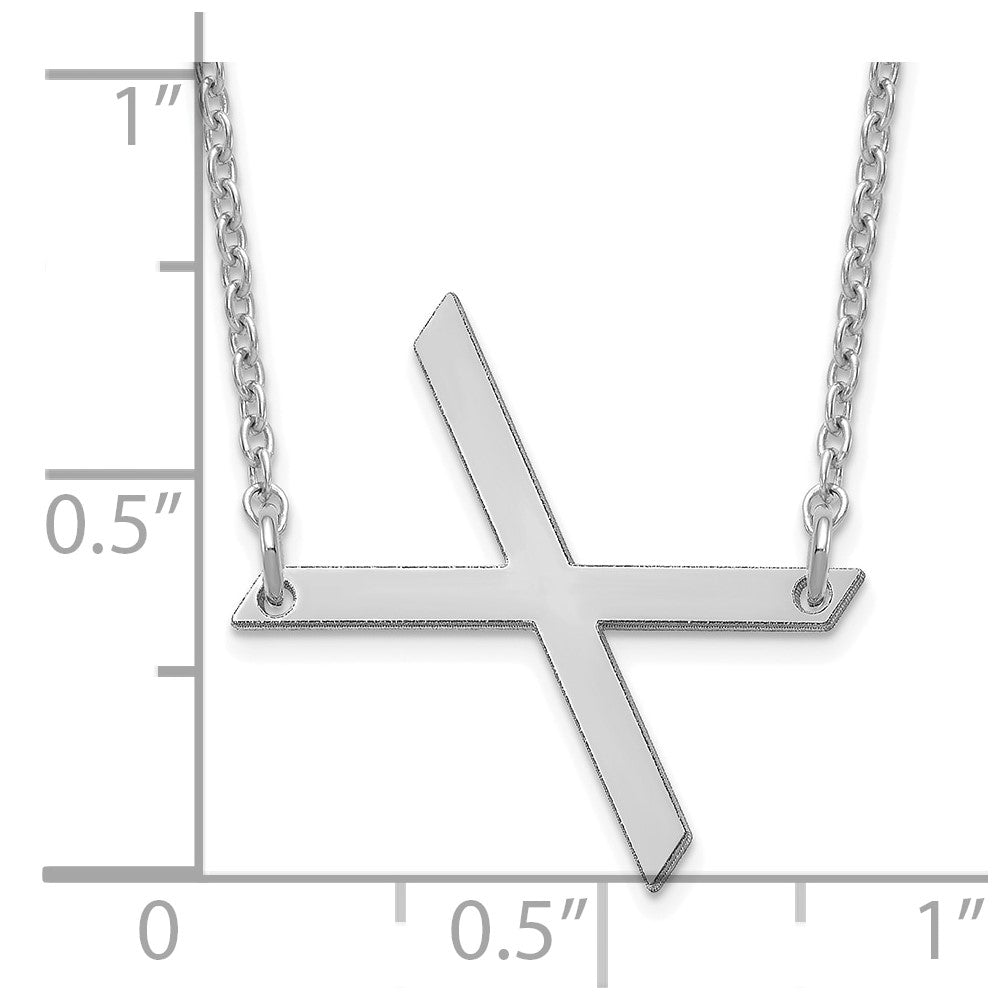 10K White Gold Polished Small Letter X Necklace