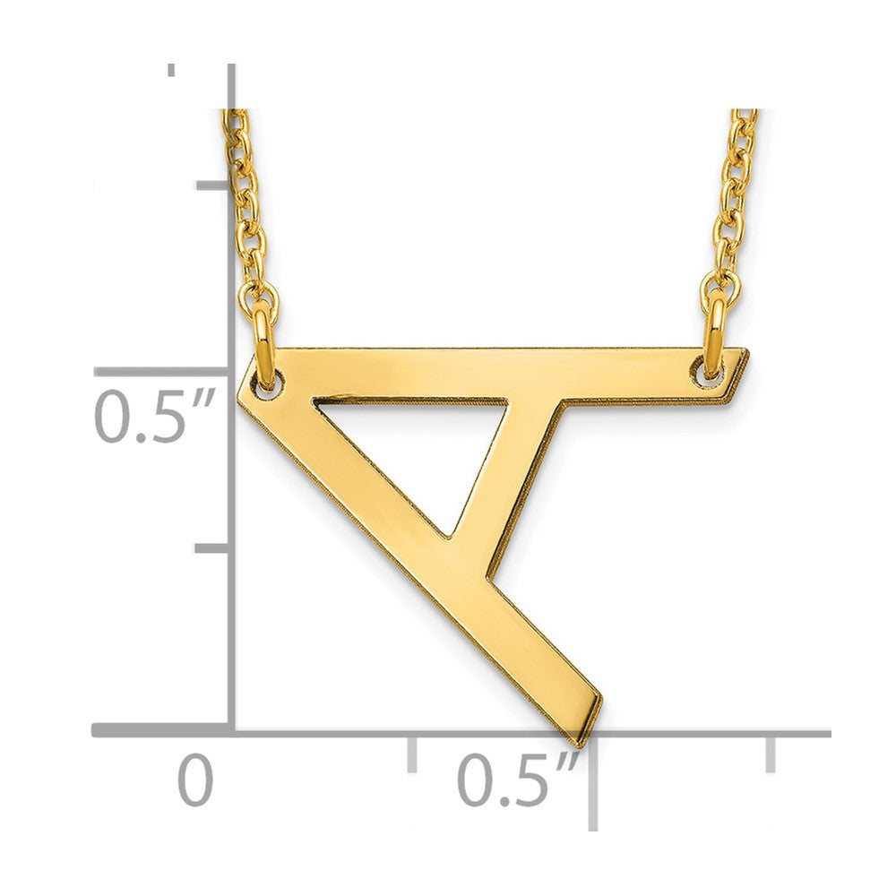 10K Yellow Gold Polished Small Letter A Necklace