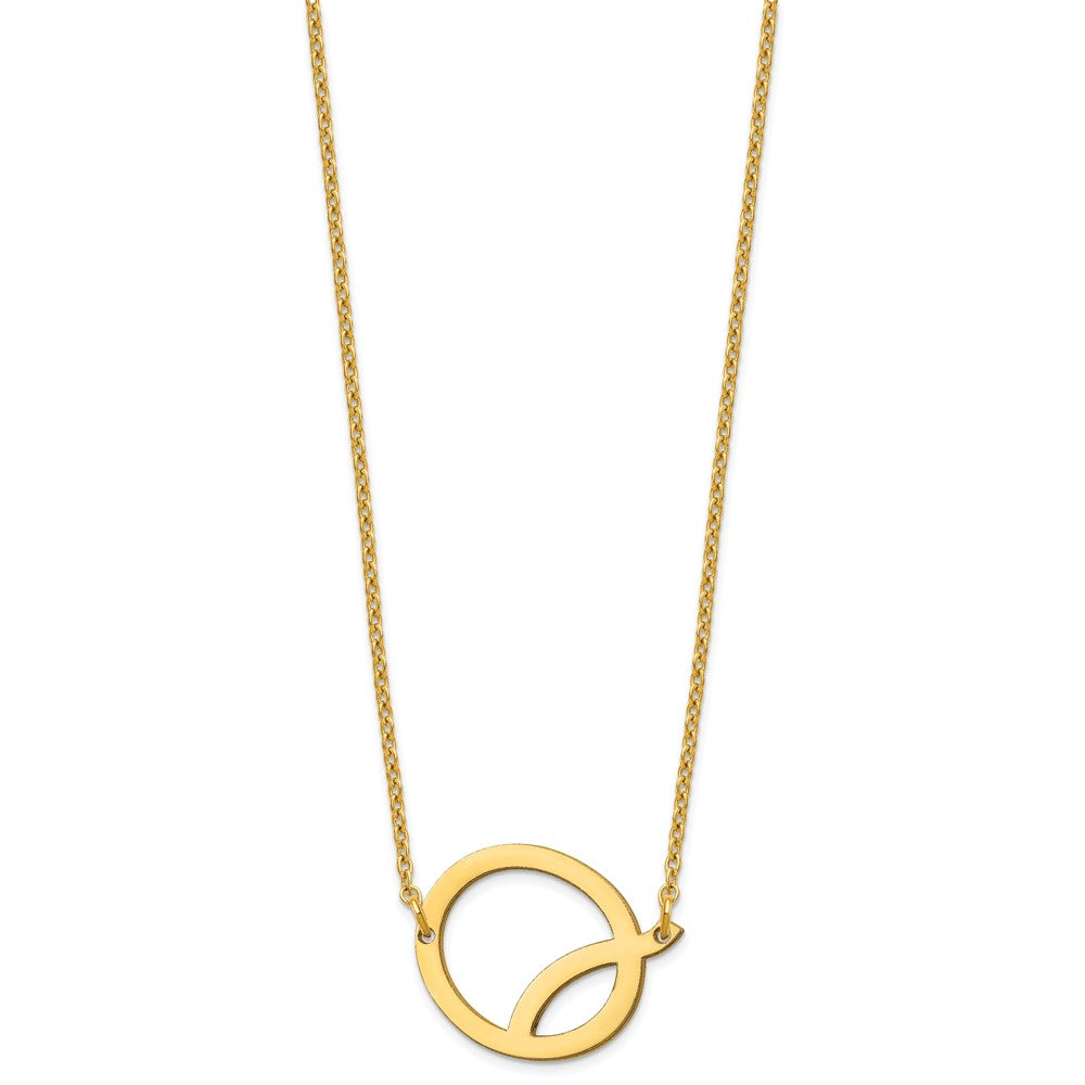 10K Yellow Gold Polished Small Letter Q Necklace