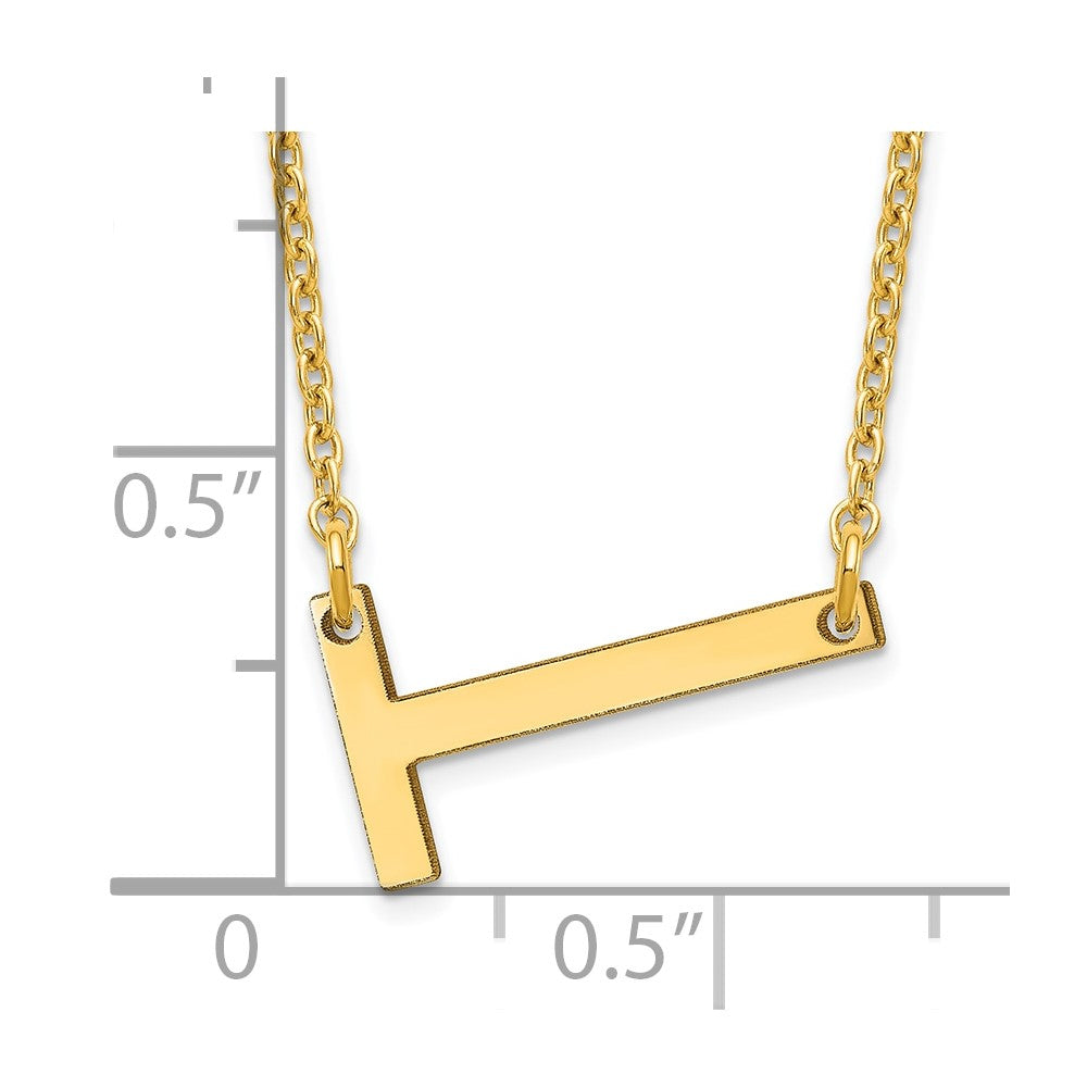 10K Yellow Gold Polished Small Letter T Necklace