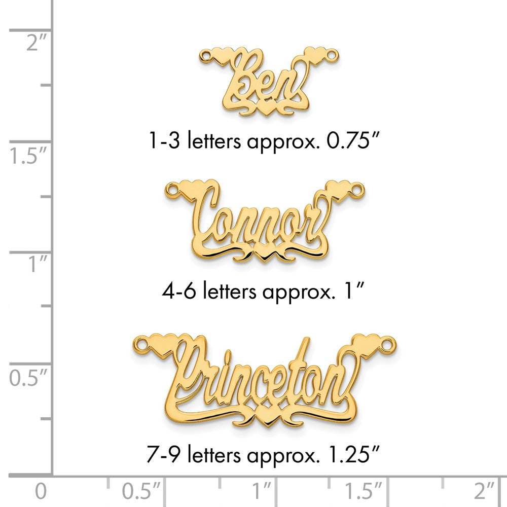 10k Yellow Gold Polished Hearts Name Plate