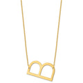 10k Yellow Gold Large Sideways Initial B Necklace