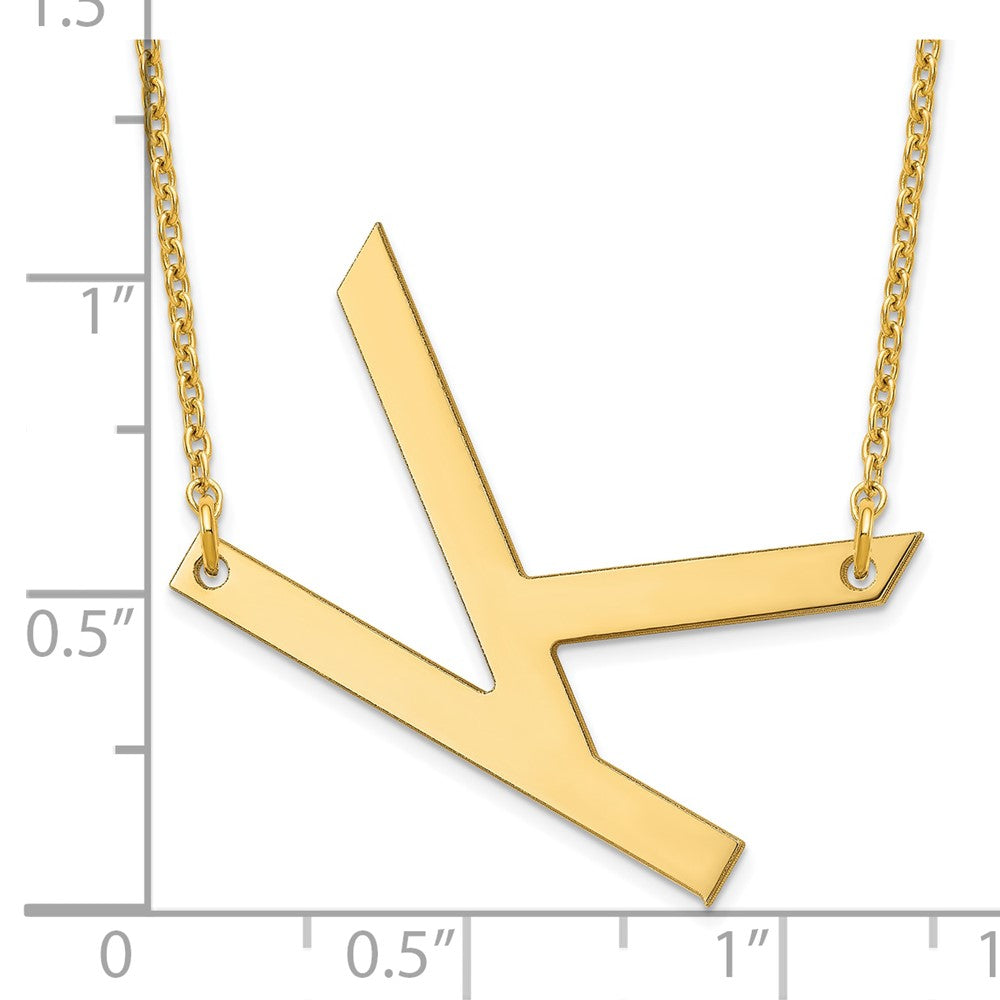 10K Yellow Gold Polished Large Letter K Necklace