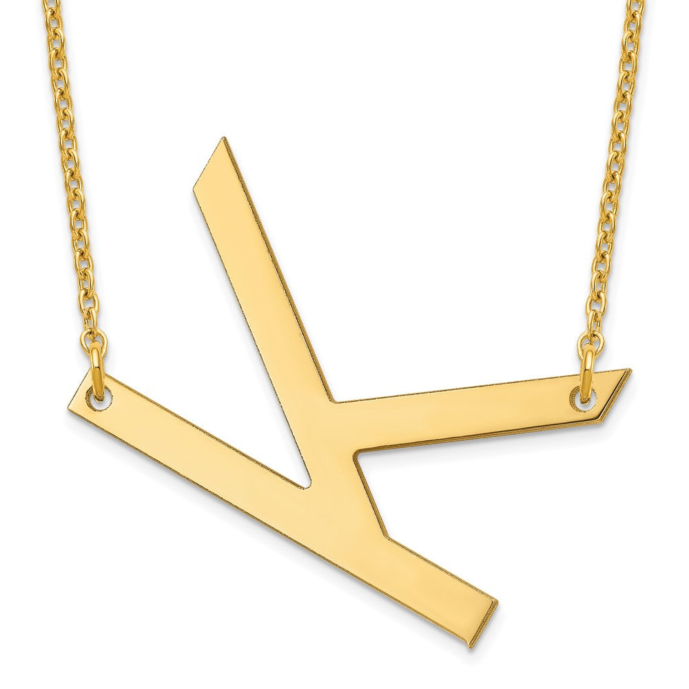 10K Yellow Gold Polished Large Letter K Necklace