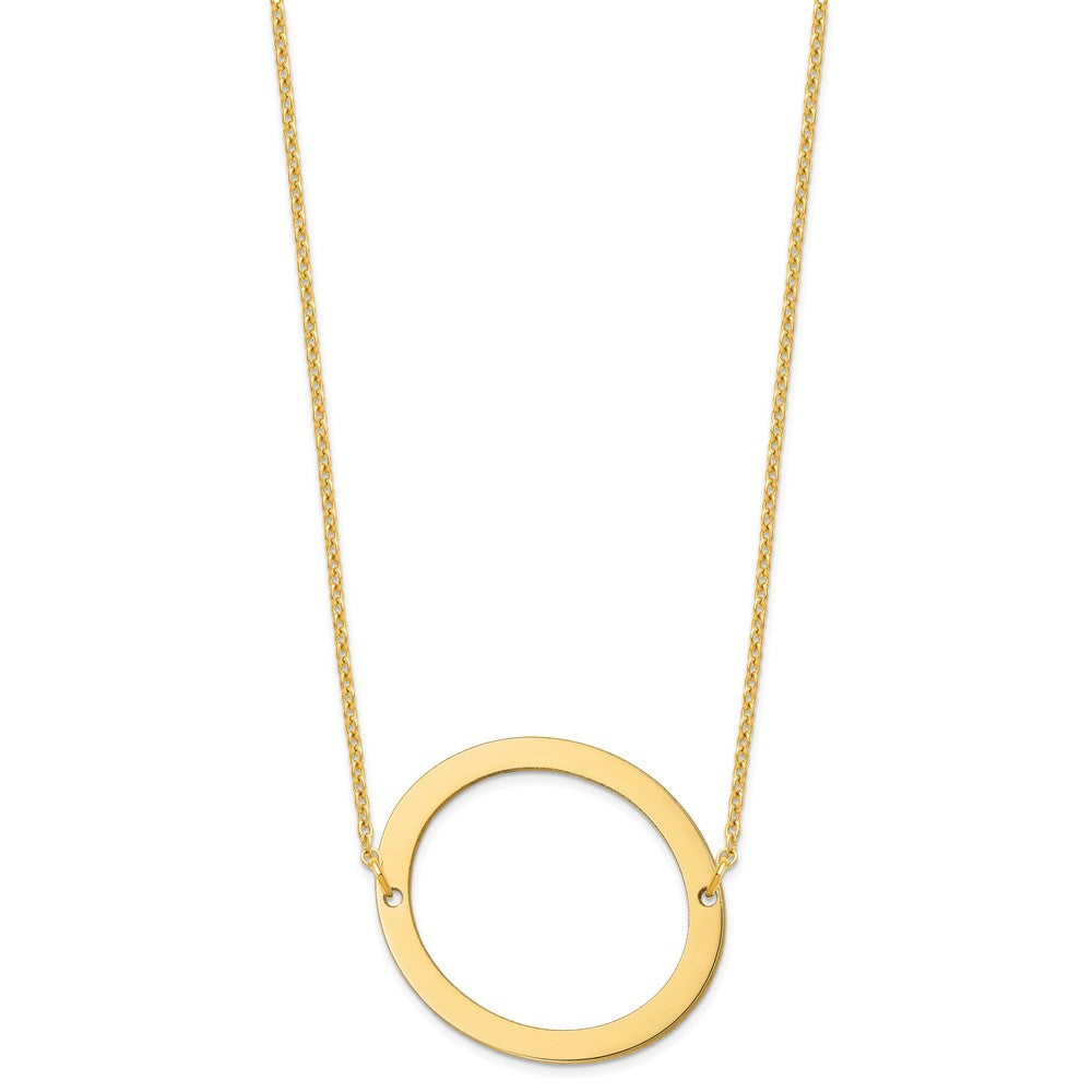 10K Yellow Gold Polished Large Letter O Necklace
