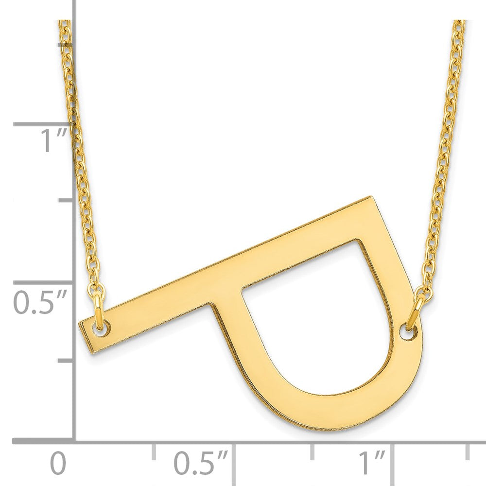 10K Yellow Gold Polished Large Letter P Necklace