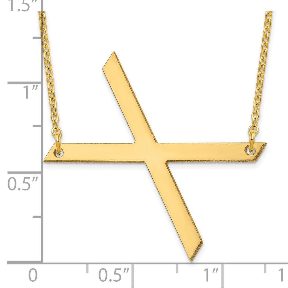 10K Yellow Gold Polished Large Letter X Necklace