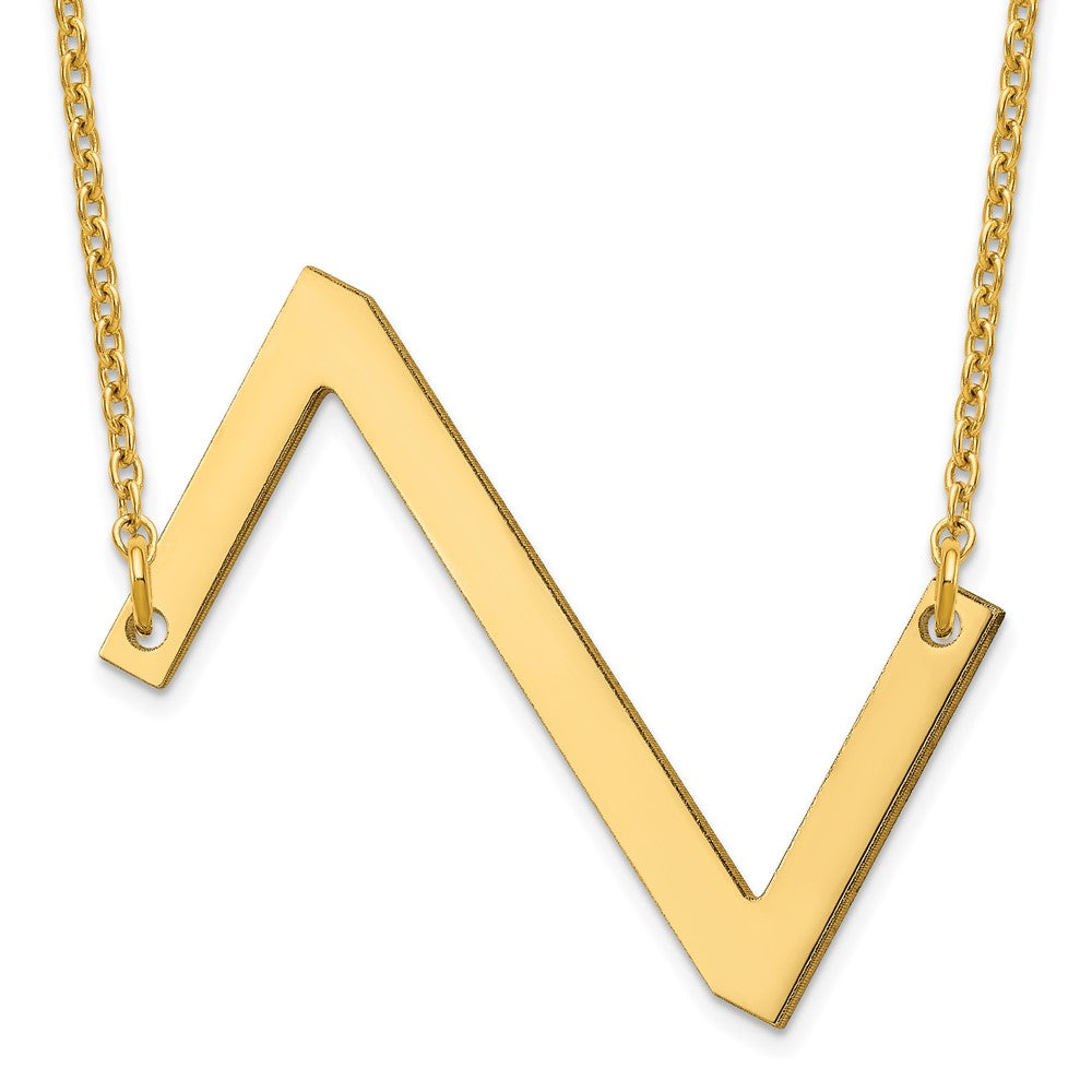 10K Yellow Gold Polished Large Letter Z Necklace
