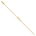 10K Yellow Gold Polished Small Letter F Bracelet