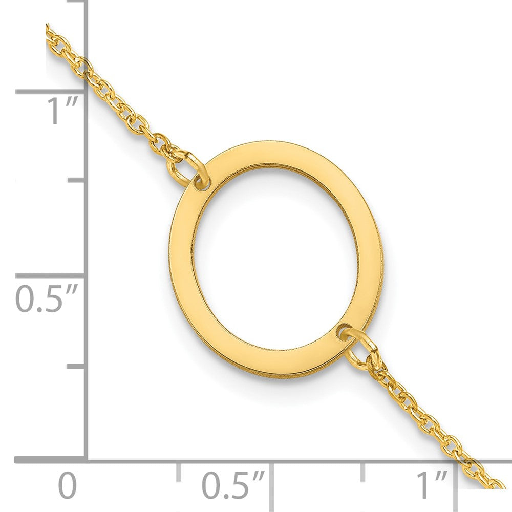 10K Yellow Gold Polished Small Letter O Bracelet