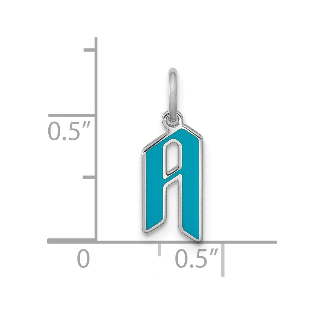 10k White Gold Upper/Lower-case Epoxy Initial Charm