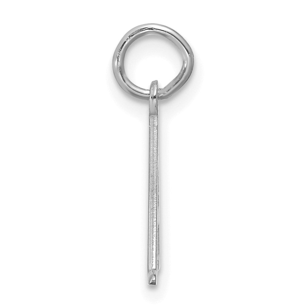 10k White Gold Line Epoxy Initial Charm