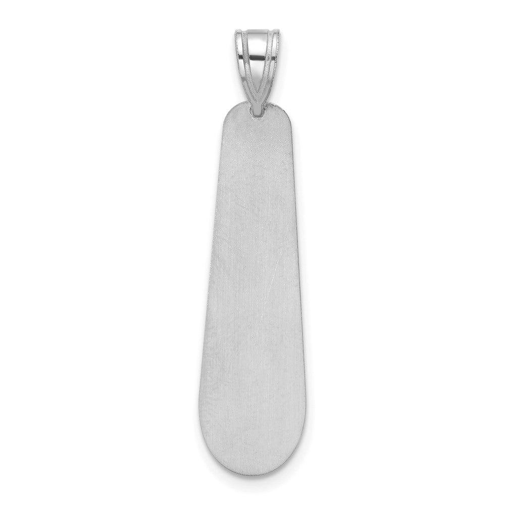 10k White Gold Brushed Name and Birth Flower Pendant