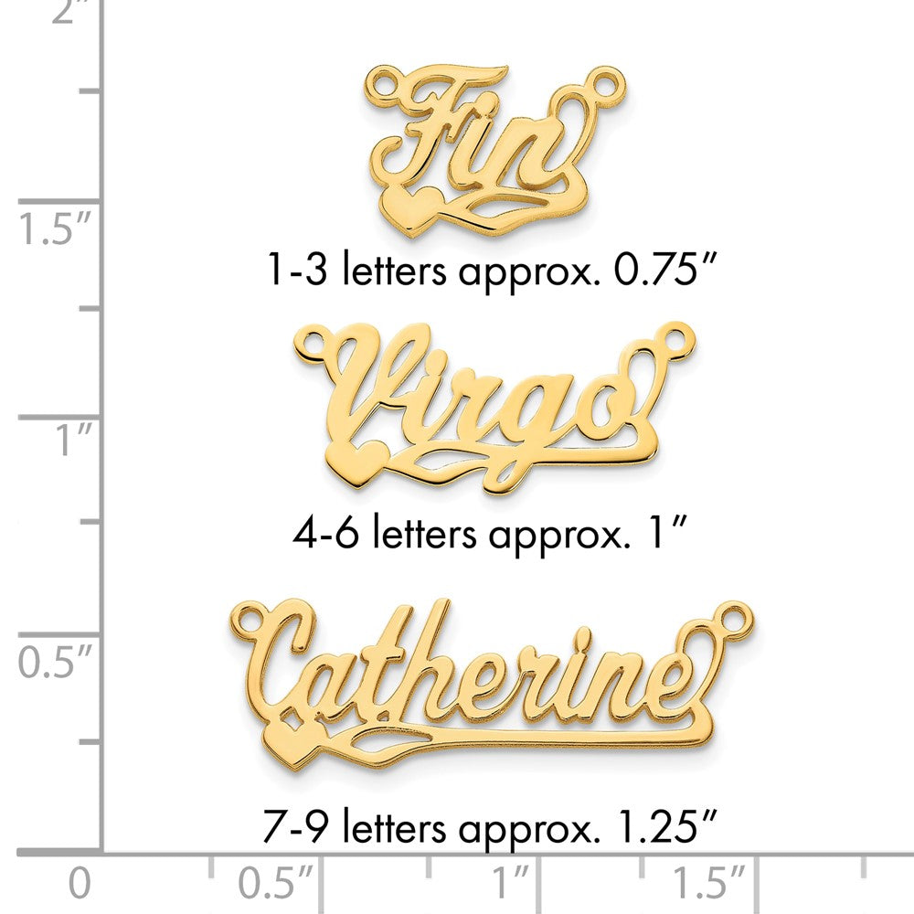 10k Yellow Gold Polished Heart Name Plate