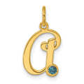 10k Yellow Gold Initial with Birthstone Charm
