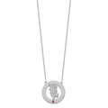 10k White Gold Circle w/1 Birth Flower and Birthstone Necklace