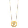 10k Yellow Gold Circle w/3 Birth Flower and Birthstone Necklace