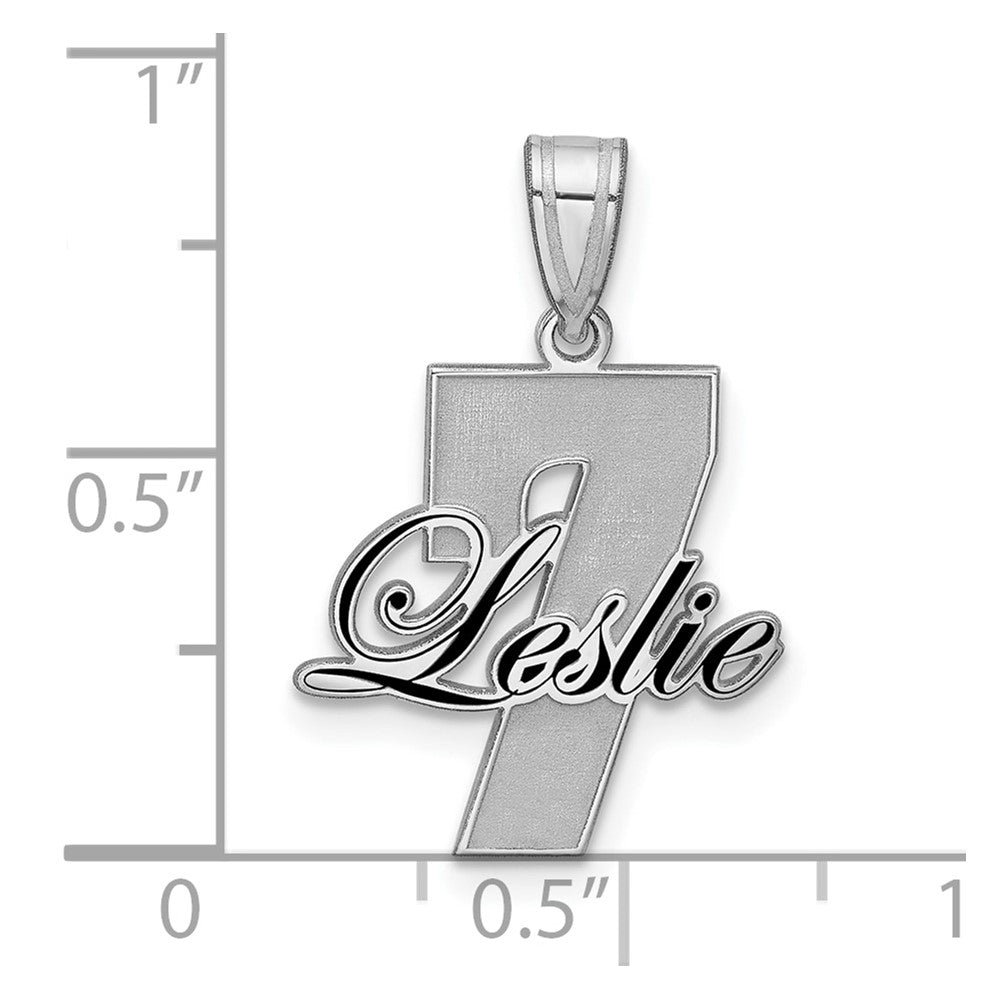 10k White Gold with Epoxy Name and Number Pendant