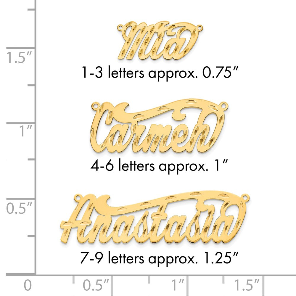 10k Yellow Gold Polished Diamond-cut Name Plate