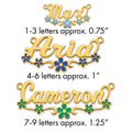 10k Yellow Gold Epoxy Flower Name Plate