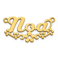 10k Yellow Gold Flower Name Plate