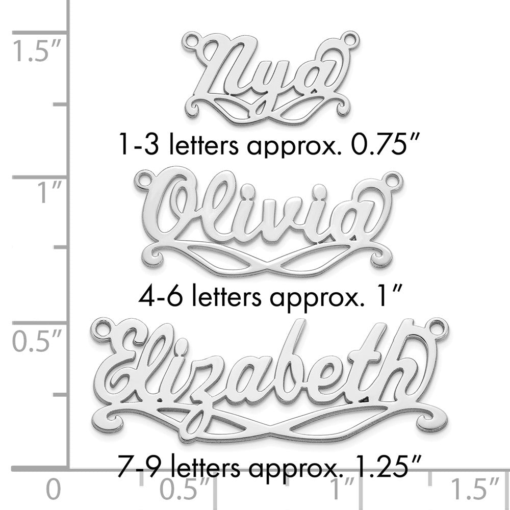 10k White Gold Sunglass Name Plate