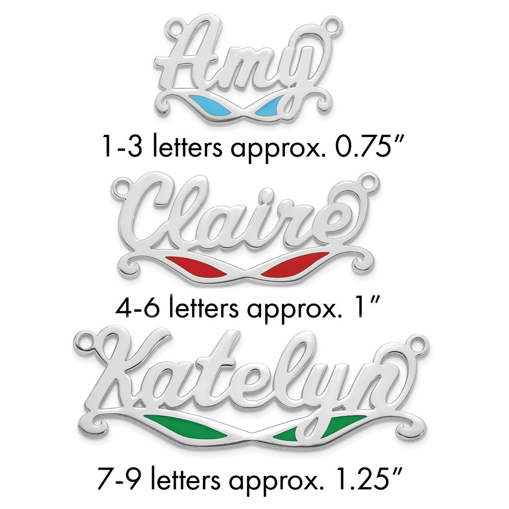 10k White Gold Epoxy Sunglass Name Plate