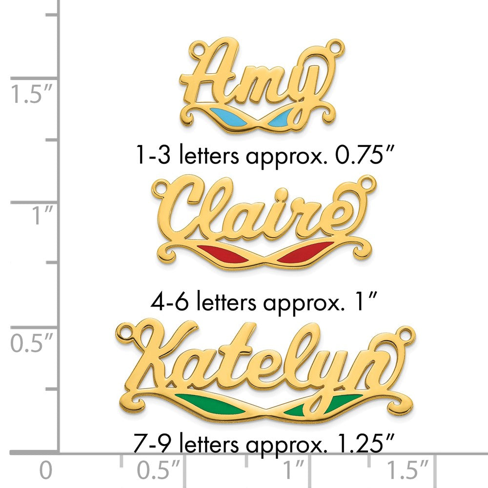 10k Yellow Gold Epoxy Sunglass Name Plate