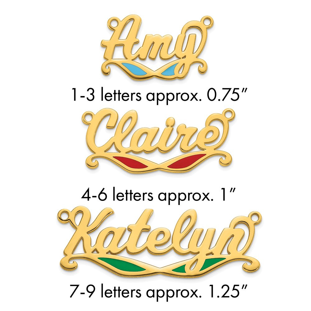 10k Yellow Gold Epoxy Sunglass Name Plate