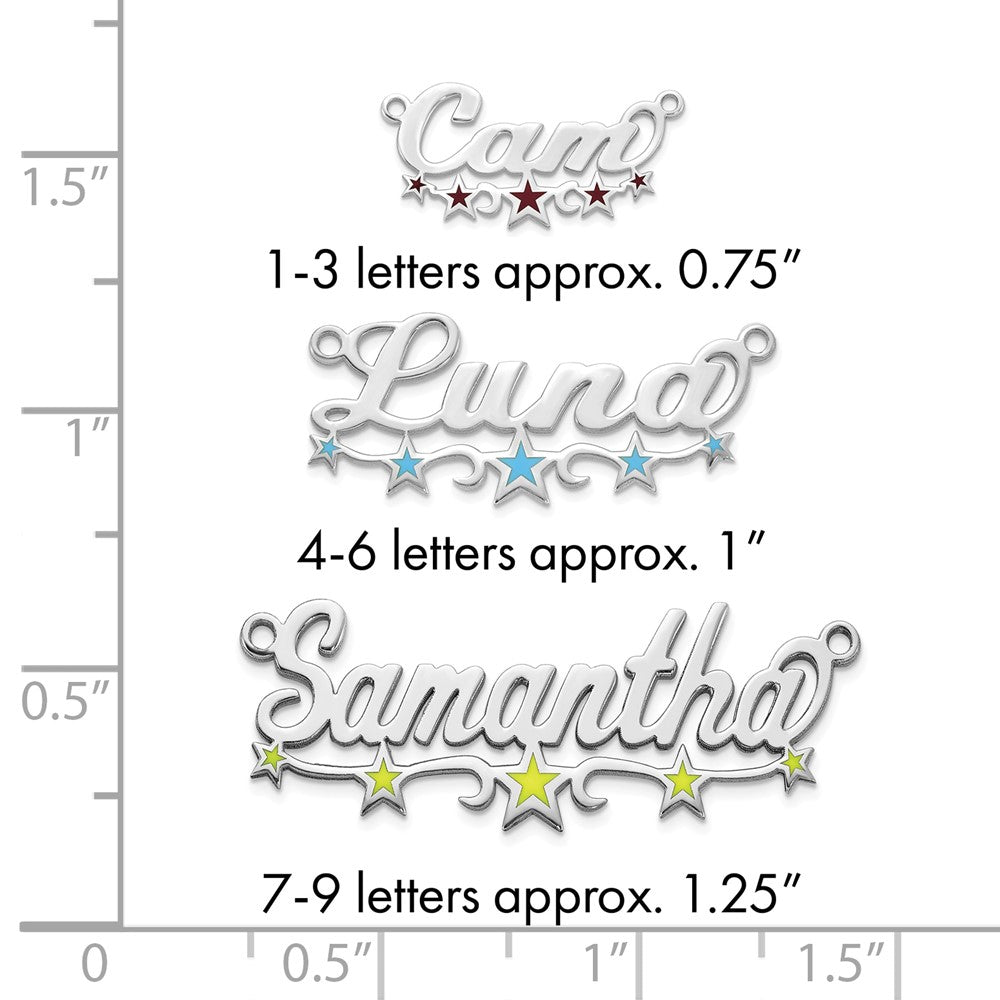 10k White Gold Epoxy Stars Name Plate